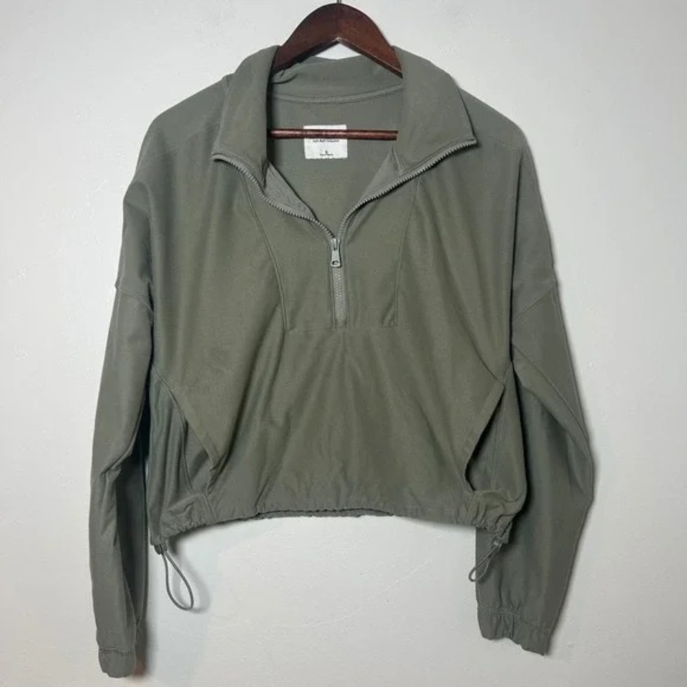 Half-Zip Olive Green Pullover Jacket - Unbranded - image 1
